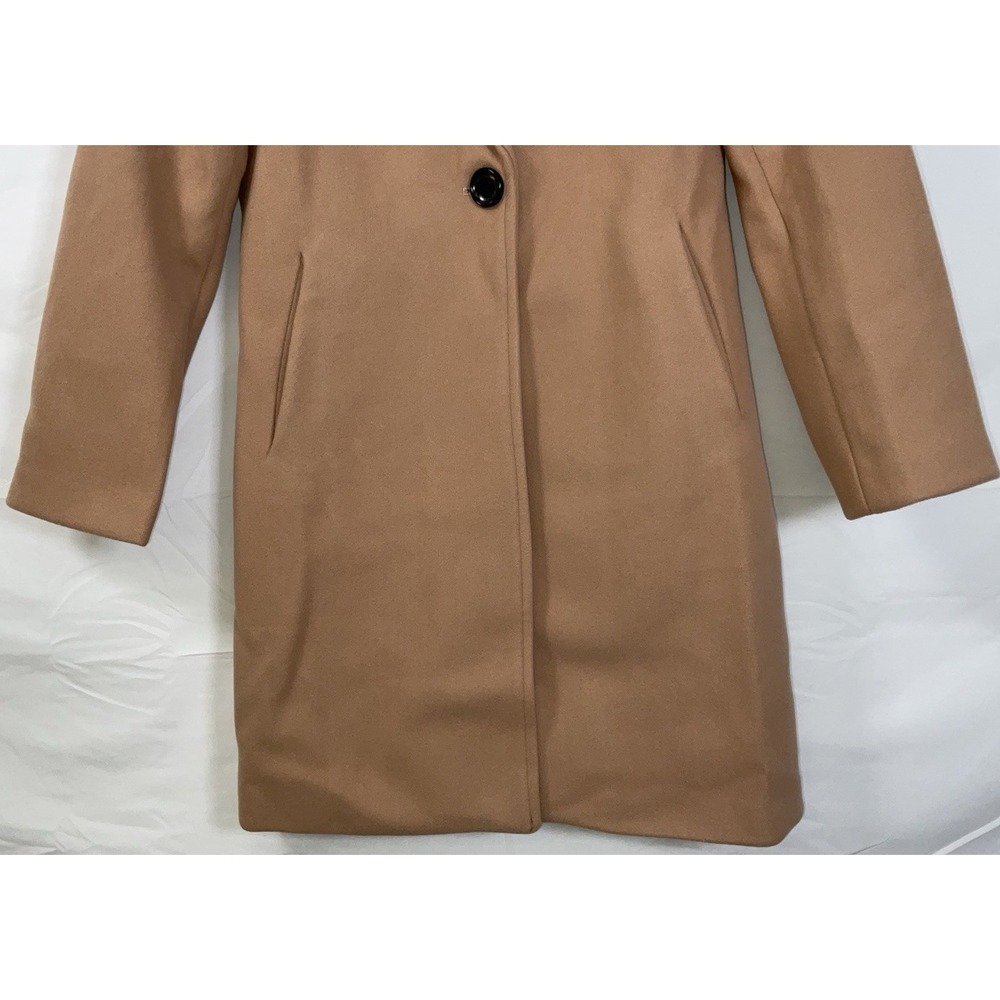 NWOT Women's Aprsfn Single‎ Button Notched Lapel Mid-Weight Peacoat Camel Tan XS - Picture 7 of 9